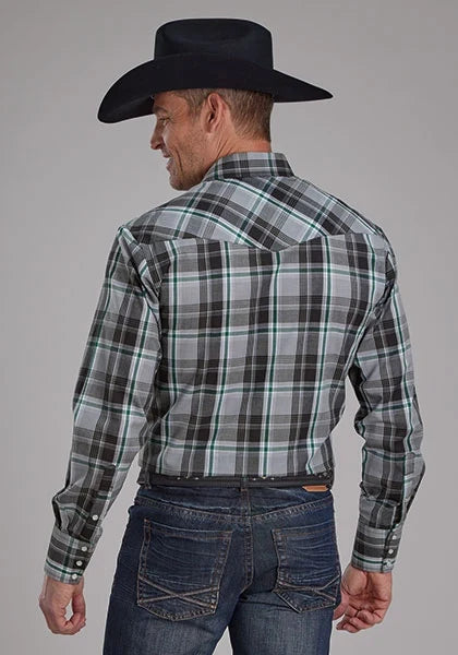 Roper 2105 Plaid Yokes (Grey) - Men's Western Shirt