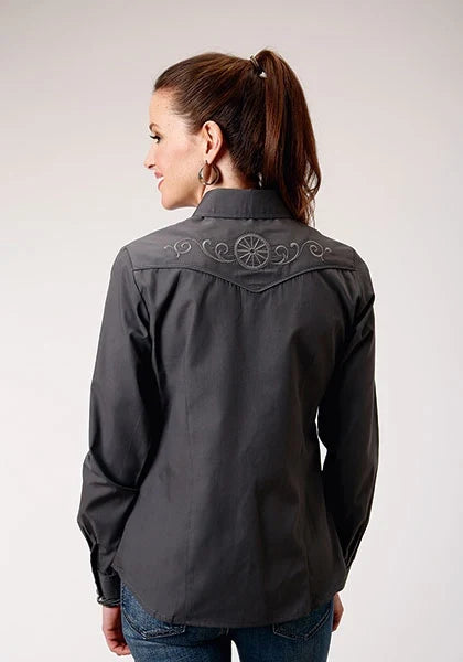 Roper 1902 Broadcloth (Grey) - Women's Western Shirt
