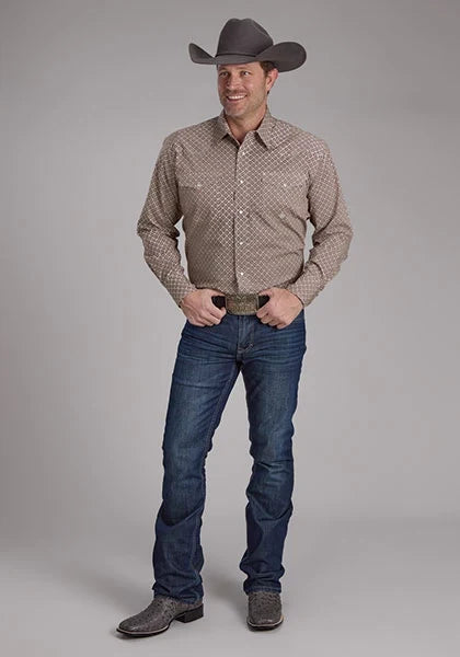 Roper 2250 Stretch Foulard (Wine) - Men's Western Shirt