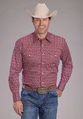Roper 2386 Stretch Medallion Paisley (Red) - Men's Western Shirt