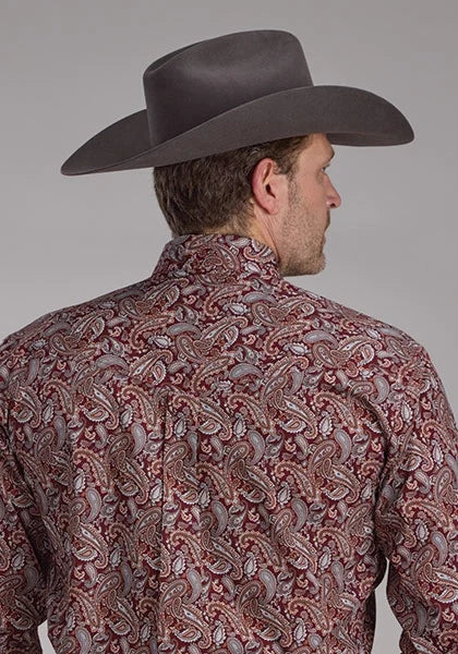 Roper 2242 Sangria Paisley (Wine) - Men's Western Shirt