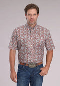 Roper 2499 Clay Paisley (Orange) - Men's Short Sleeve Shirt
