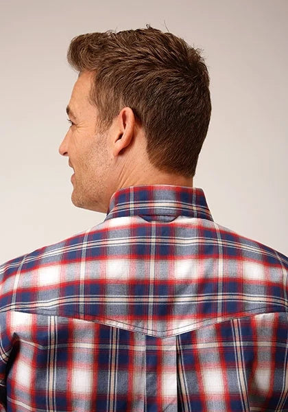Roper 1553 Independence Plaid (Red) - Men's Short Sleeve Shirt
