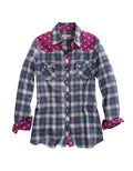 Tin Haul 00167 Star Ombre Plaid (Blue) - Women's Western Shirt