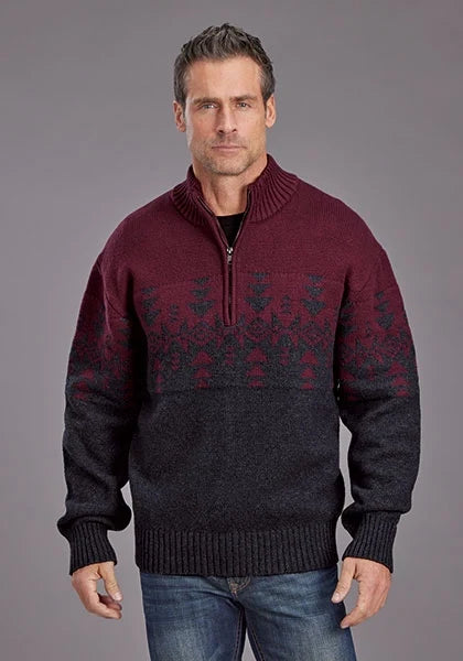 Stetson 2308 Quarter Zip (Red) - Men's Sweater