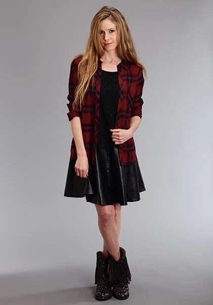 Stetson Solid Lamb (Black) - Women's Leather Skirt