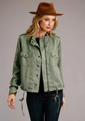 Stetson Twill Zip (Olive) - Women's Bomber Jacket