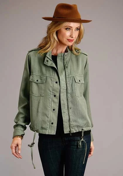 Stetson Twill Zip (Olive) - Women's Bomber Jacket