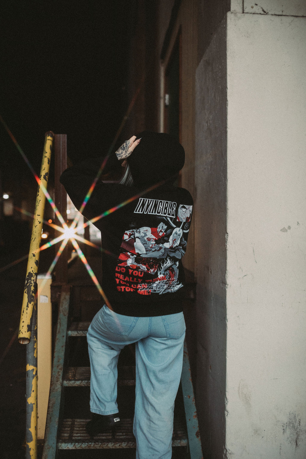 Neck Snap Pullover Hoodie