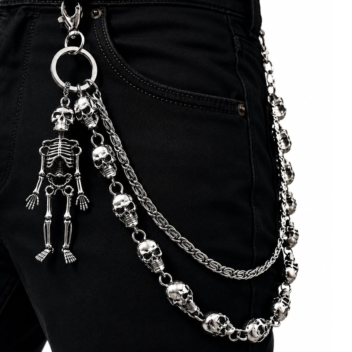 Wallet Chain -Chains for Pants Jeans Purse Bag, Punk Gothic Style，Suitable for Parties/Stage Performances/Everyday Wear, emo Y2K Goth Accessories