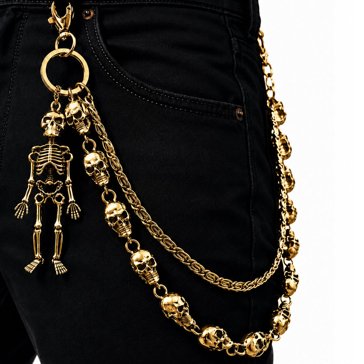 Wallet Chain -Chains for Pants Jeans Purse Bag, Punk Gothic Style，Suitable for Parties/Stage Performances/Everyday Wear, emo Y2K Goth Accessories
