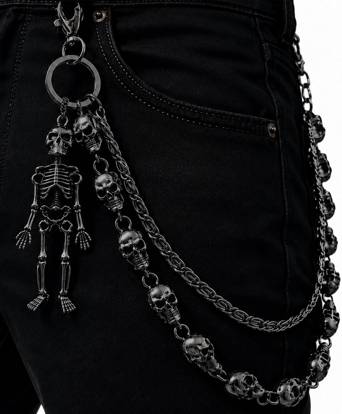 Wallet Chain -Chains for Pants Jeans Purse Bag, Punk Gothic Style，Suitable for Parties/Stage Performances/Everyday Wear, emo Y2K Goth Accessories