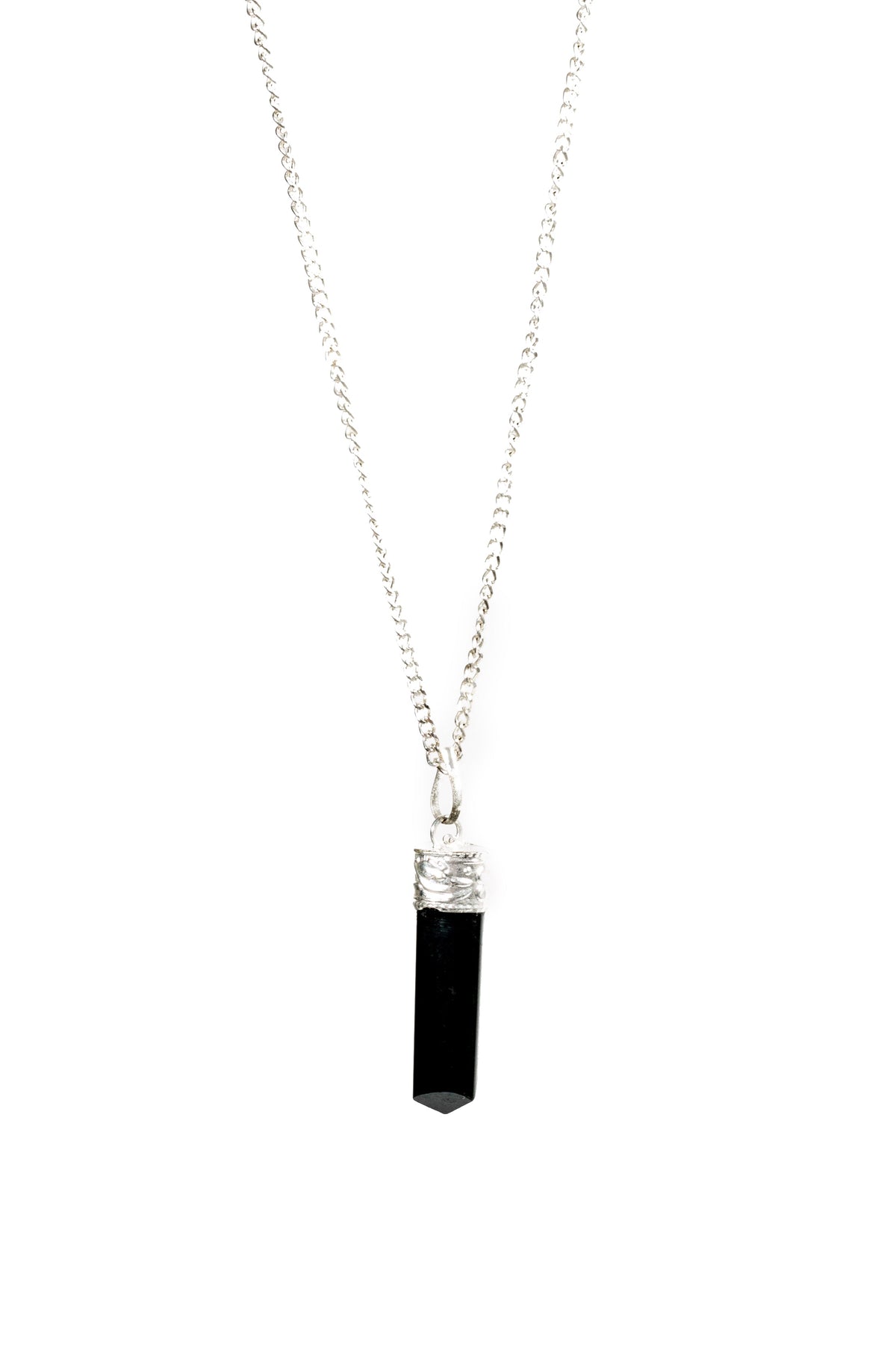 Black Tourmaline Protection Pendant Silver plated