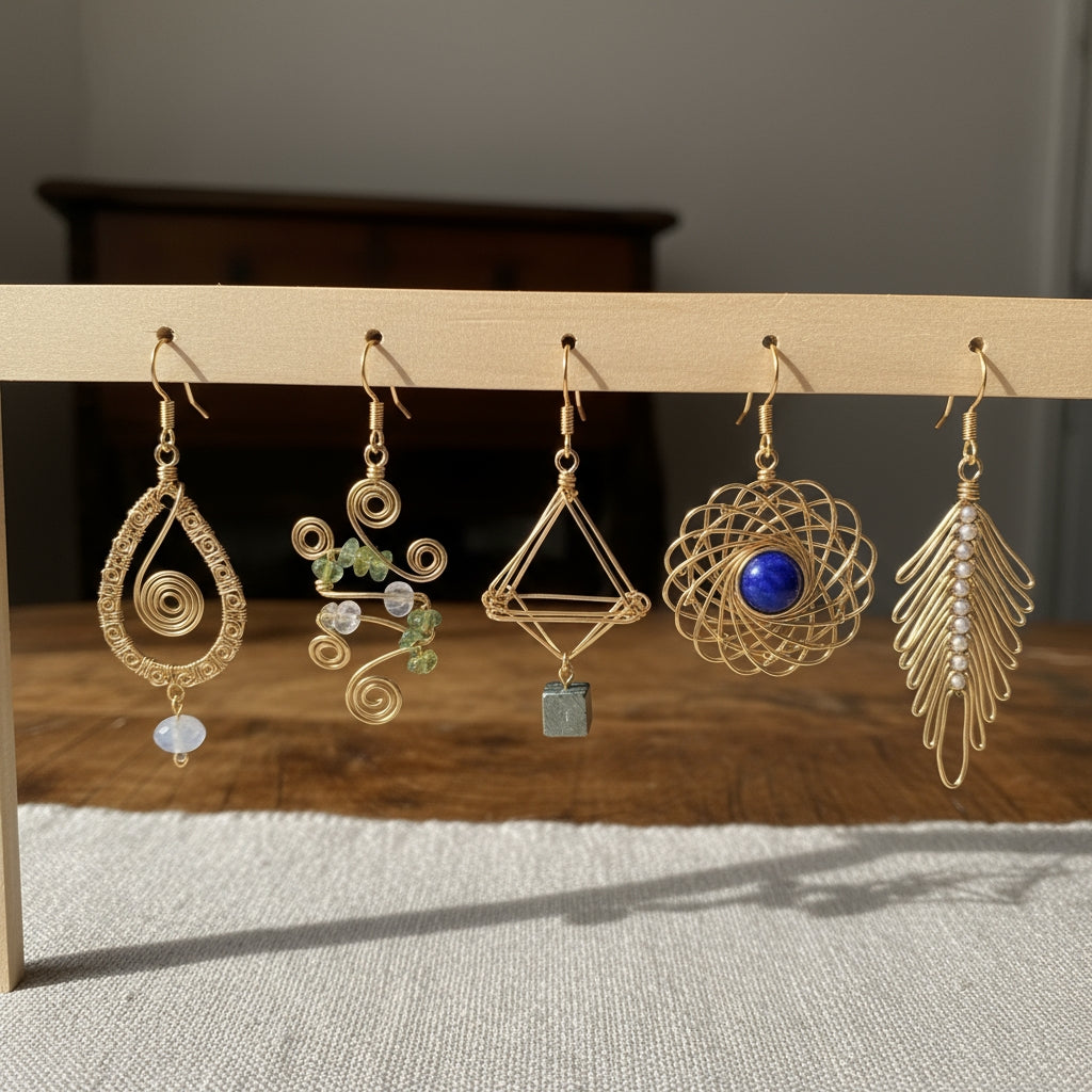 iamevibez Custom Gold Plated Non Tarnishing Wire Wrapped Earrings #2