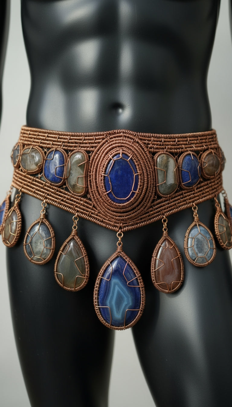 iamevibez Custom Wire Wrapped Mix Agate belt #4