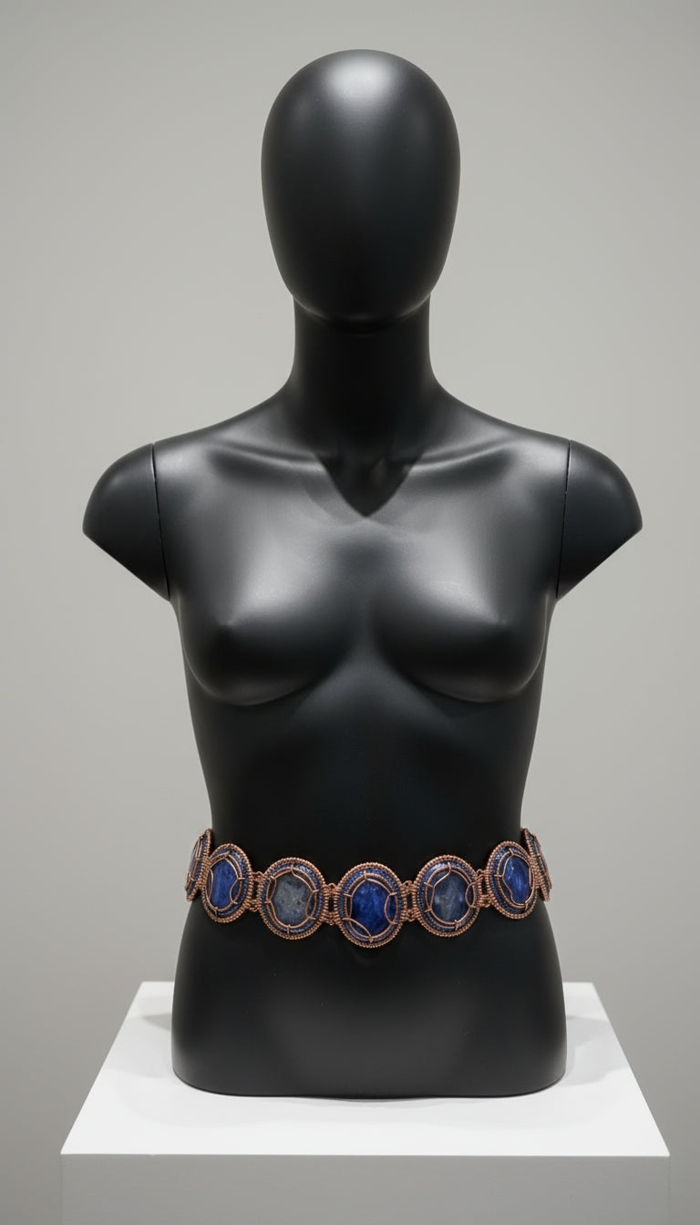 iamevibez Custom Wire Wrapped Blue Agate Belt