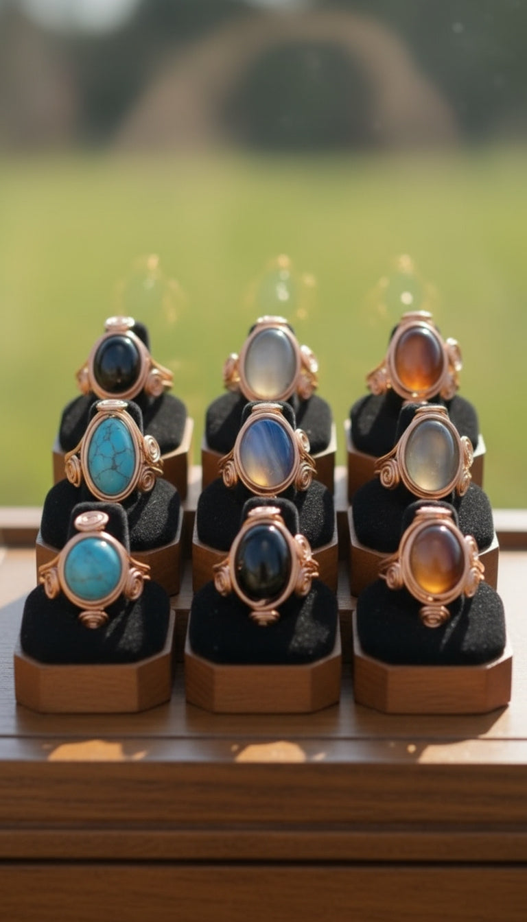 iamevibez Custom Wire Wrapped Agate Ring
