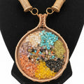 ￼ Custom Name Wire Wrapped Mango Wood/ Chakra Necklace