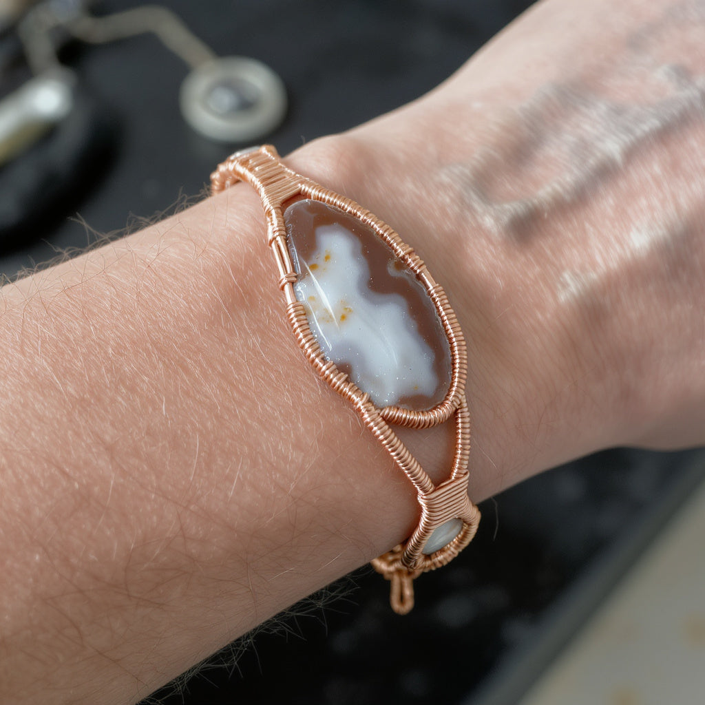 iamevibez Custom Wire Wrapped Agate Bracelet #22